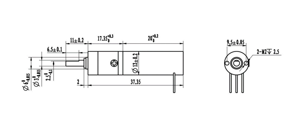 BLDC1220 Coreless DC Brushless Motor for Mechanical dimensions