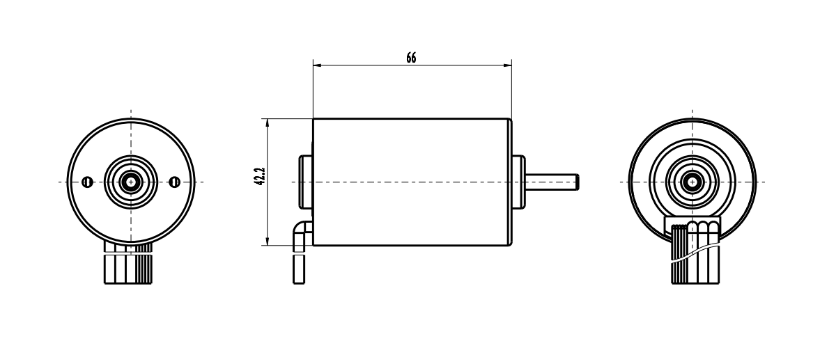 BLDC4266 Inrunner Brushless DC Motor for Mechanical dimensions