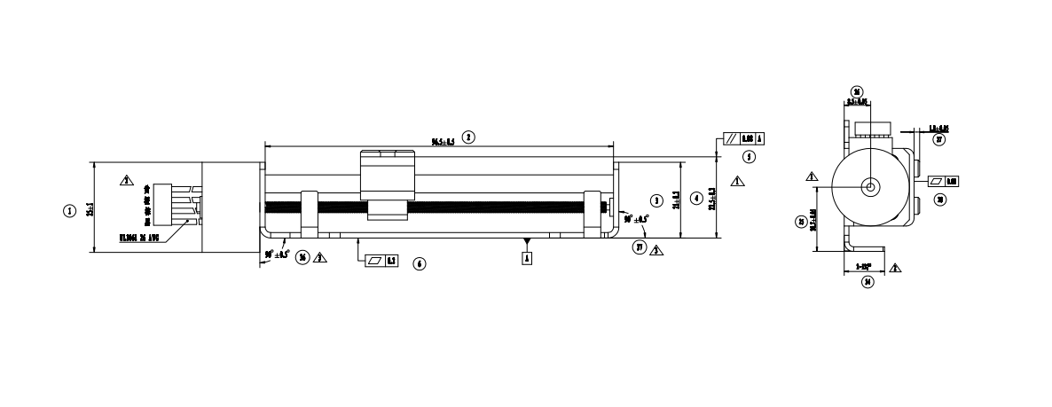 Gian TR048-P02 Linear Stepper Motor for Mechanical Dimensions