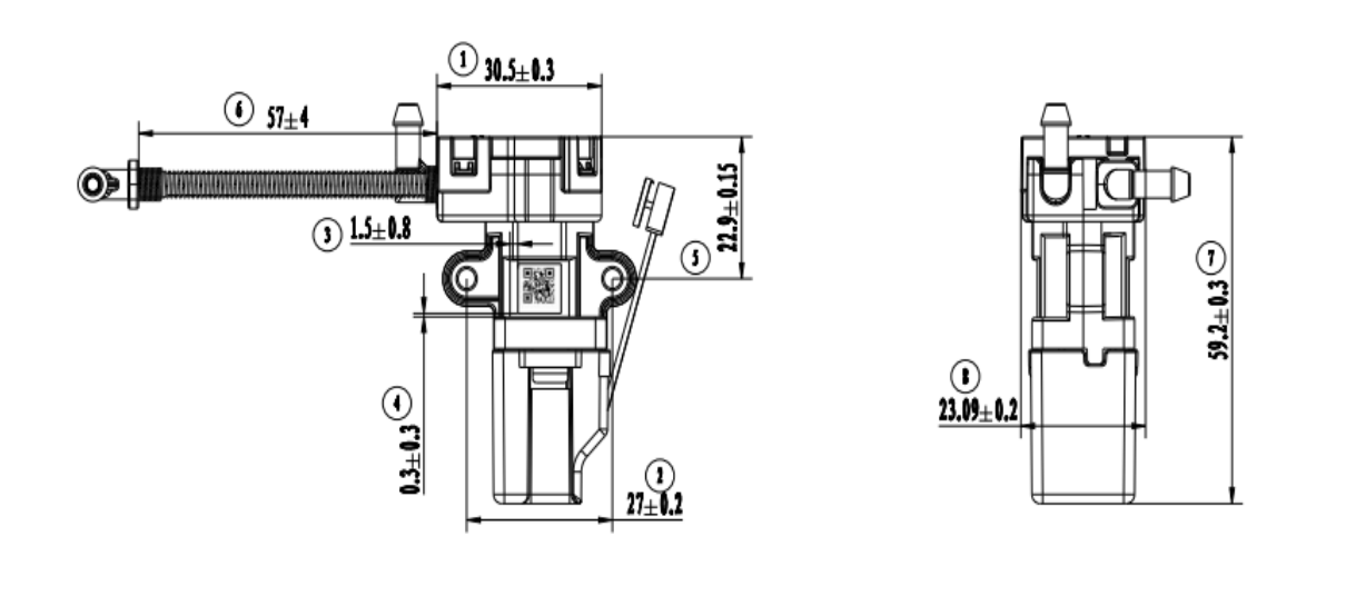 Gian TR060-P01 Brushed Planetary Gear Motor for Mechanical Dimensions