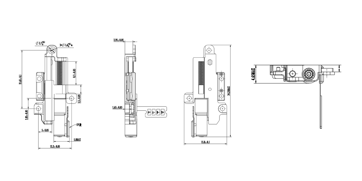 Mechanical Dimensions For TR008-P02 PM Stepper Motor