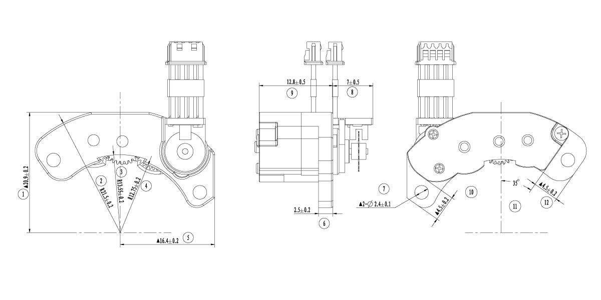 TR054-P01 PM Stepper Motor for mechanical dimensions