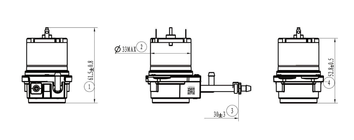 Mechanical dimensions for TR062